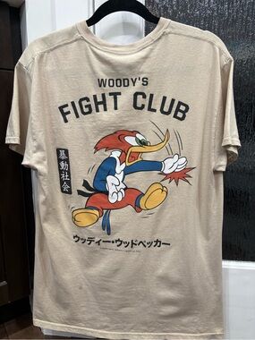 riot society Beige Woody's Fight Club Graphic Tee with Multicolor Print